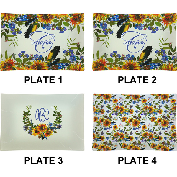 Sunflowers Set of Rectangular Appetizer / Dessert Plates (Approval)