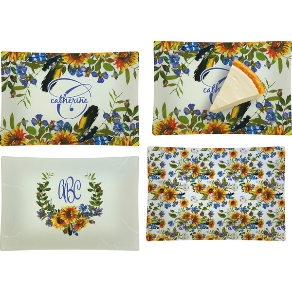 Sunflowers Set of Rectangular Appetizer / Dessert Plates