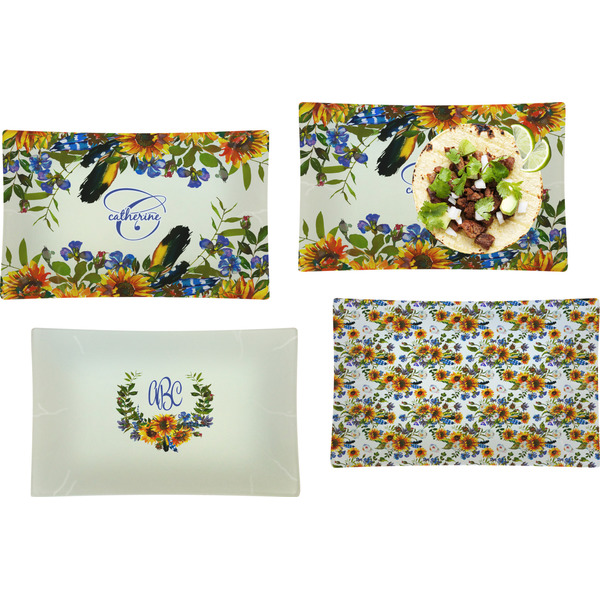 Sunflowers Set of Rectangular Dinner Plates