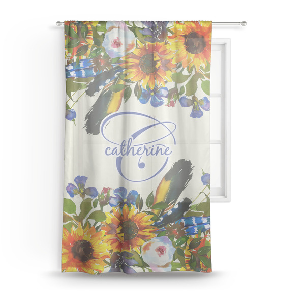 Custom Sunflowers Sheer Curtain (Personalized)