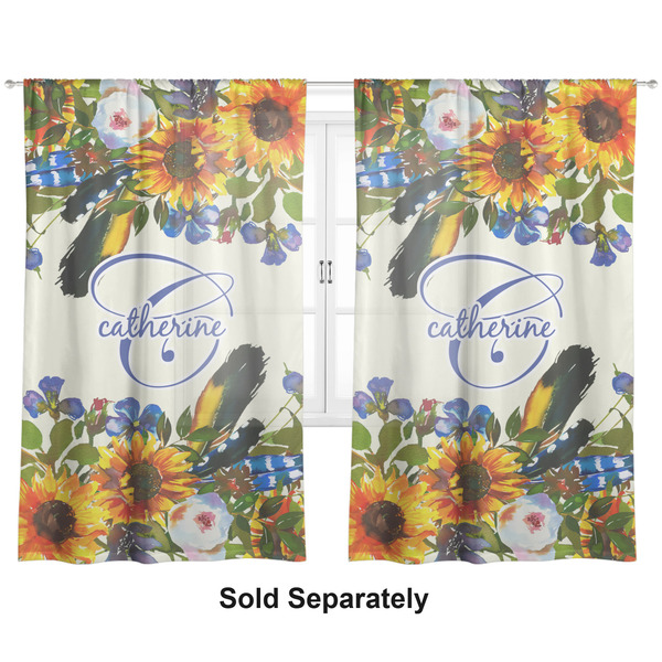 Sunflowers Sheer Curtains Double