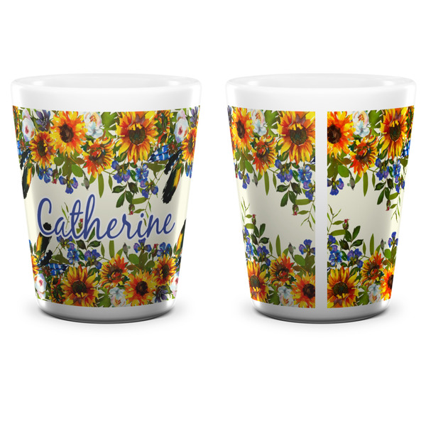 Sunflowers Shot Glass - White - APPROVAL