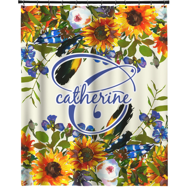 Custom Sunflowers Extra Long Shower Curtain - 70"x84" (Personalized)