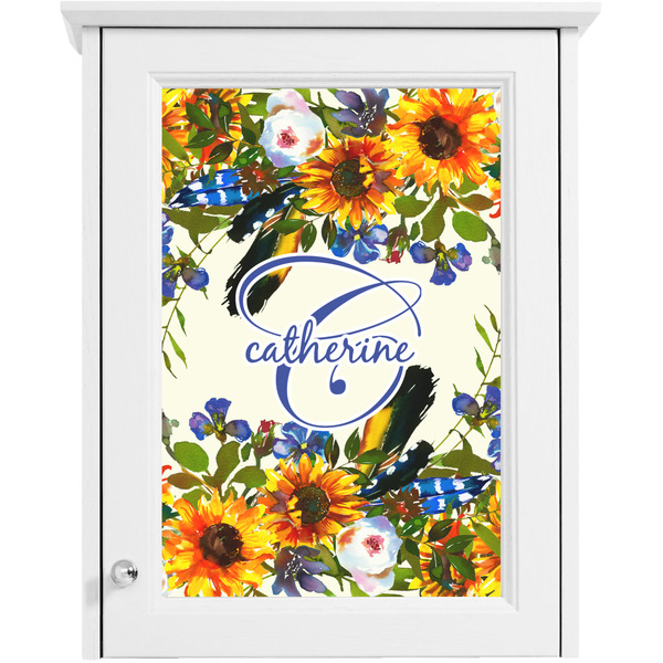 Sunflowers Single White Cabinet Decal