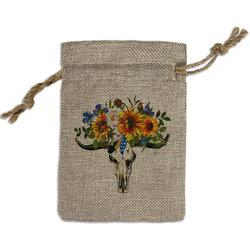 Sunflowers Small Burlap Gift Bag - Front (Personalized)