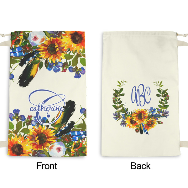Sunflowers Small Laundry Bag - Front & Back View