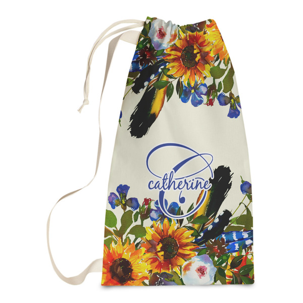 Custom Sunflowers Laundry Bags - Small (Personalized)