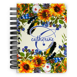 Sunflowers Spiral Notebook - 5x7 w/ Name and Initial