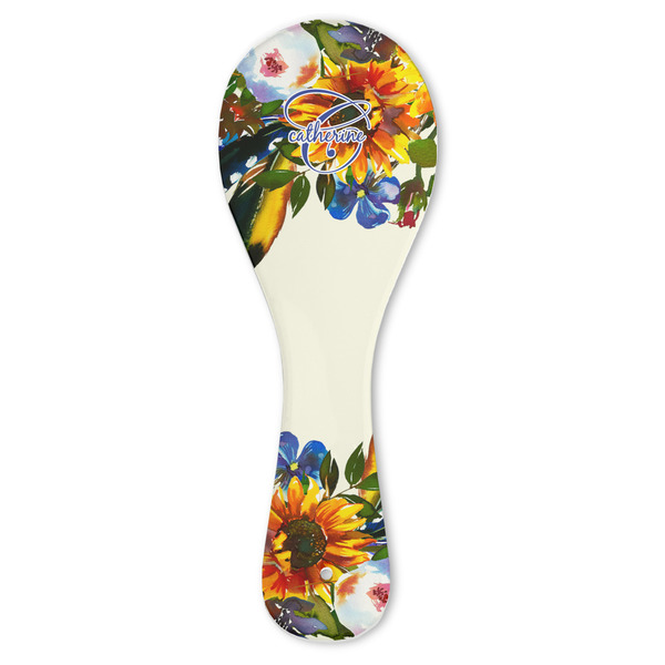 Custom Sunflowers Ceramic Spoon Rest (Personalized)