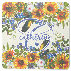 Sunflowers Square Rubber Backed Coaster (Personalized)