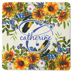 Sunflowers Square Rubber Backed Coaster (Personalized)