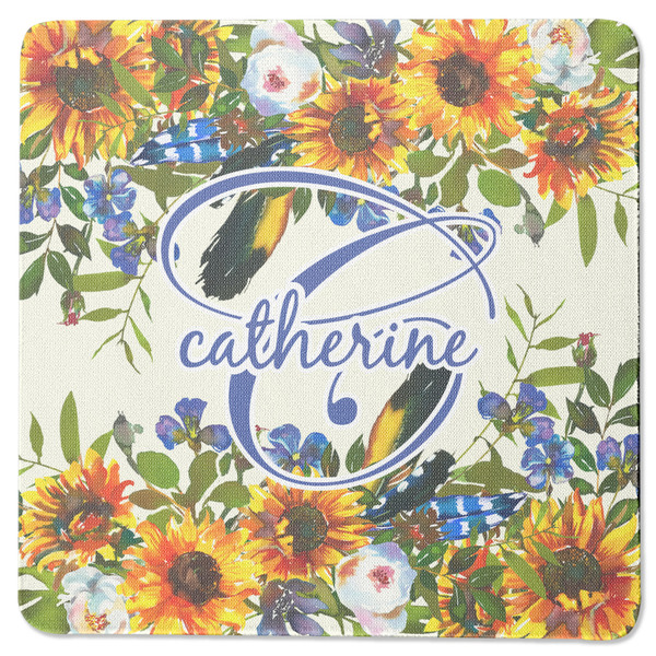 Sunflowers Square Coaster Rubber Back - Single