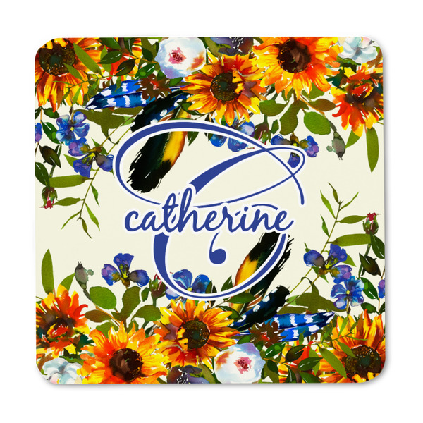 Sunflowers Square Fridge Magnet - FRONT