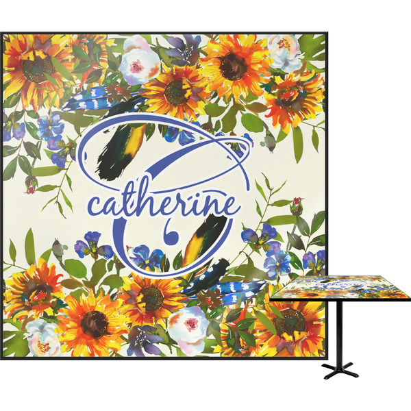 Custom Sunflowers Square Table Top (Personalized)