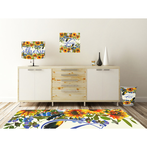 Sunflowers Square Wall Decal Wooden Desk