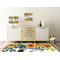 Sunflowers Square Wall Decal Wooden Desk