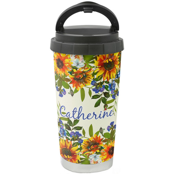 Custom Sunflowers Stainless Steel Coffee Tumbler (Personalized)