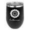 Sunflowers Stainless Wine Tumblers - Black - Double Sided - Front