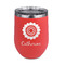 Sunflowers Stainless Wine Tumblers - Coral - Double Sided - Front