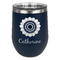 Sunflowers Stainless Wine Tumblers - Navy - Single Sided - Front