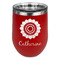 Sunflowers Stainless Wine Tumblers - Red - Double Sided - Front