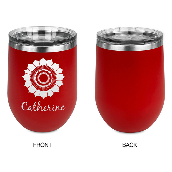 Sunflowers Stainless Wine Tumblers - Red - Single Sided - Approval