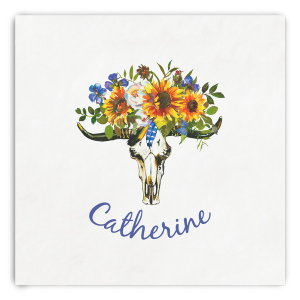 Custom Sunflowers Paper Dinner Napkins (Personalized)