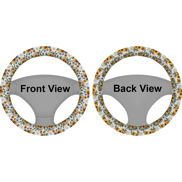 Sunflowers Steering Wheel Cover- Front and Back