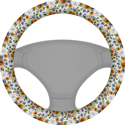 Custom Sunflowers Steering Wheel Cover (Personalized)