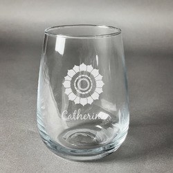 Sunflowers Stemless Wine Glass - Engraved (Personalized)