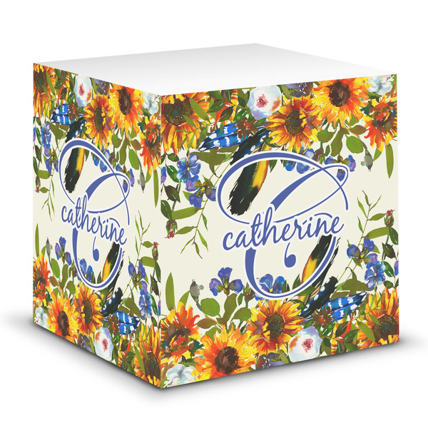 Custom Sunflowers Sticky Note Cube (Personalized)