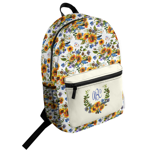 Custom Sunflowers Student Backpack (Personalized)
