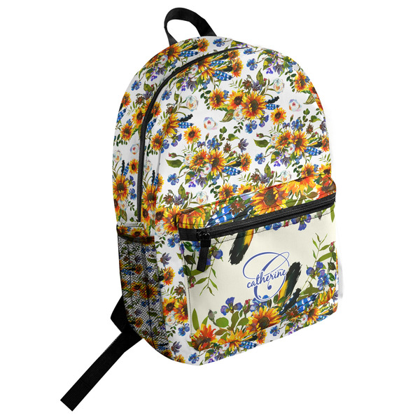 Custom Sunflowers Student Backpack (Personalized)