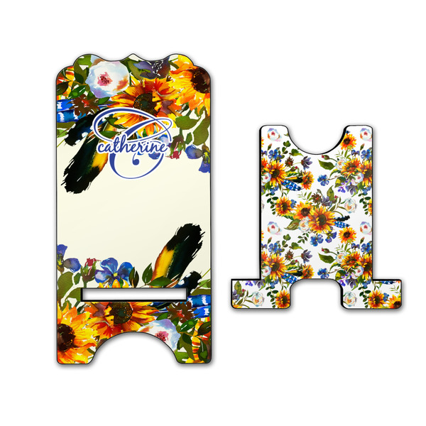 Sunflowers Stylized Phone Stand - Front & Back - Large