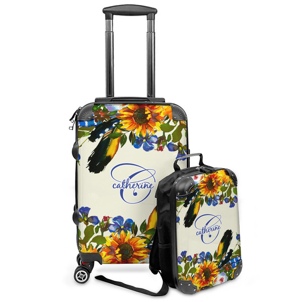 Custom Sunflowers Kids 2-Piece Luggage Set - Suitcase & Backpack (Personalized)