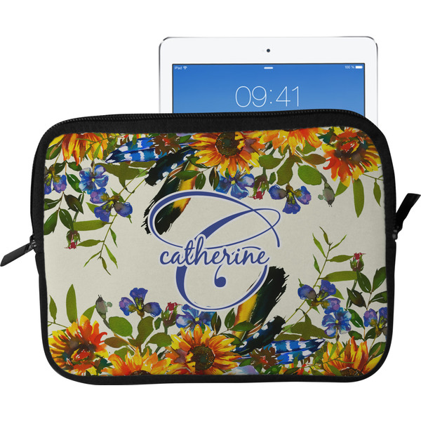 Custom Sunflowers Tablet Case / Sleeve - Large (Personalized)