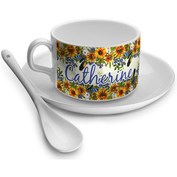 Custom Sunflowers Tea Cup - Single (Personalized)