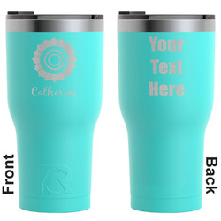 Sunflowers RTIC Tumbler - Teal - Engraved Front & Back (Personalized)