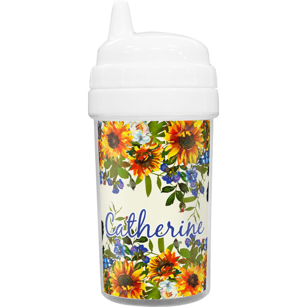 Custom Sunflowers Toddler Sippy Cup (Personalized)