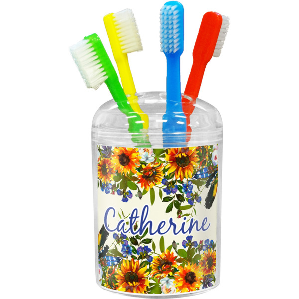 Custom Sunflowers Toothbrush Holder (Personalized)