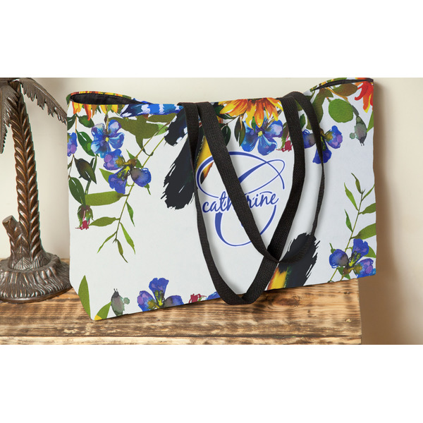 Sunflowers Tote w/Black Handles - Lifestyle View