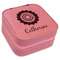 Sunflowers Travel Jewelry Boxes - Leather - Pink - Angled View