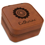 Sunflowers Travel Jewelry Box - Leather (Personalized)