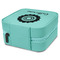Sunflowers Travel Jewelry Boxes - Leather - Teal - View from Rear