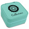 Sunflowers Travel Jewelry Boxes - Leatherette - Teal - Angled View