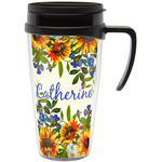 Sunflowers Acrylic Travel Mug with Handle (Personalized)