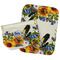 Sunflowers Two Rectangle Burp Cloths - Open & Folded