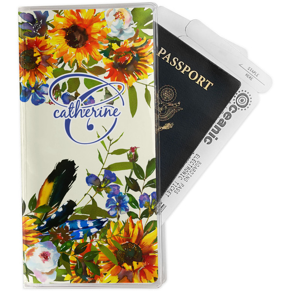 Custom Sunflowers Travel Document Holder