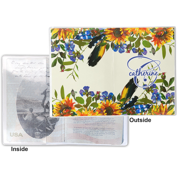 Sunflowers Vinyl Passport Holder - Flat Front and Back