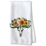 Sunflowers Kitchen Towel - Waffle Weave - Partial Print (Personalized)
